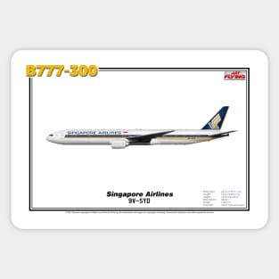 Boeing B777-300 - Singapore Airlines (Art Print) Sticker